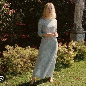 Dôen Loire Dress in China Blue Mini Earl Floral, size XS